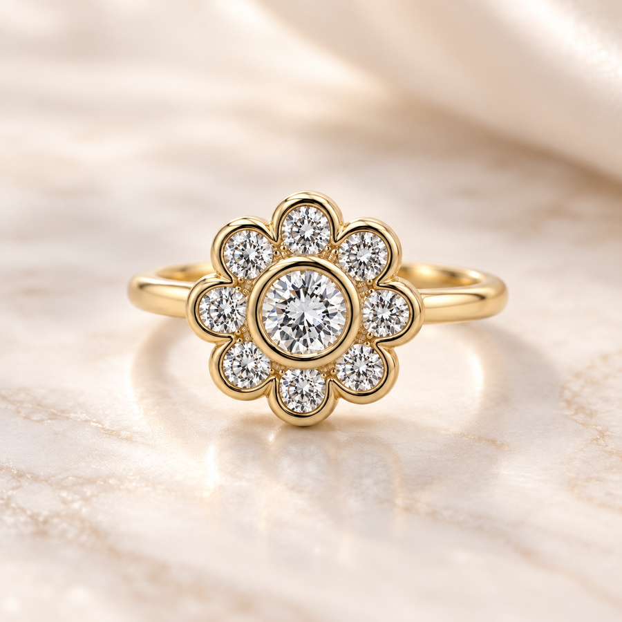 The Alpine Bloom Ring | Custom Diamond Floral Ring